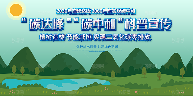 碳中和碳达峰展板