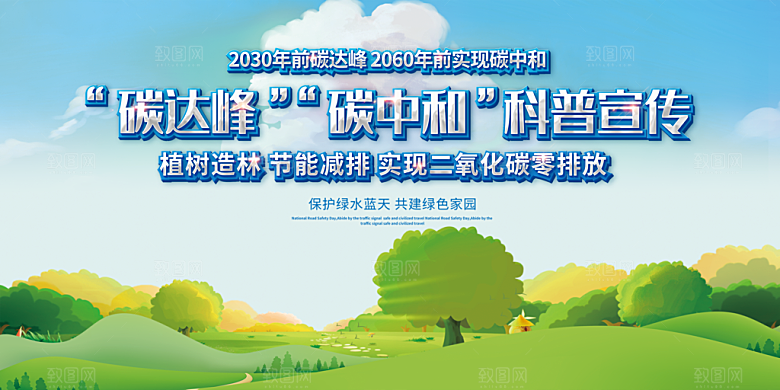 碳中和碳达峰展板