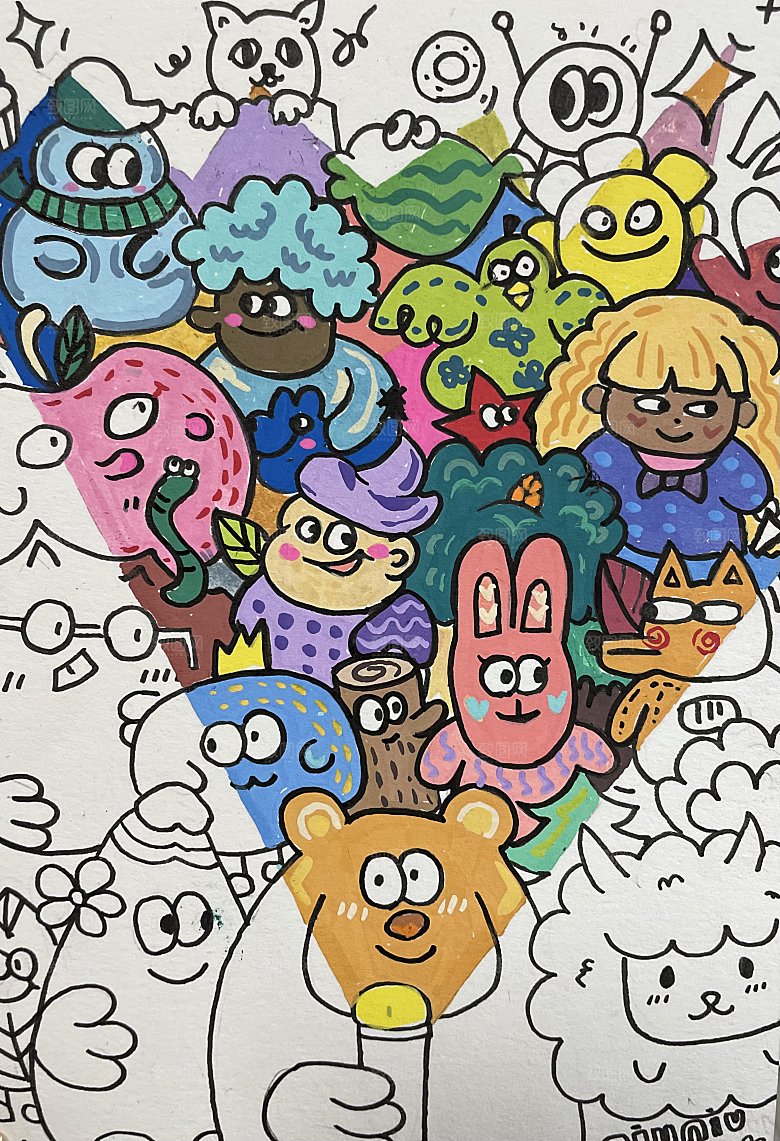 可爱手绘风插画动物卡通