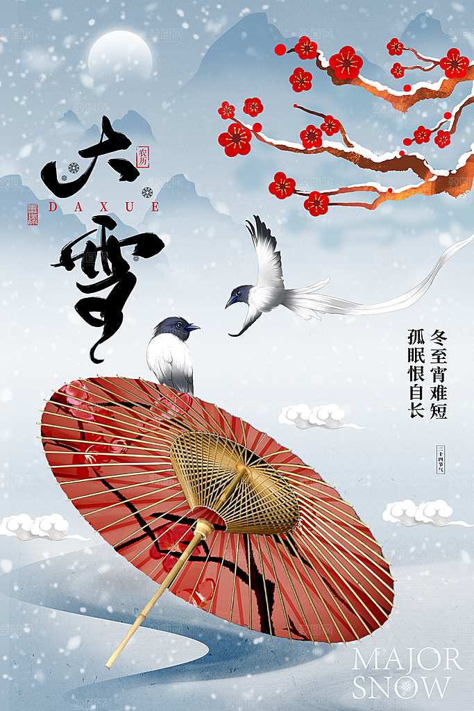 冬季下雪大雪节气海报
