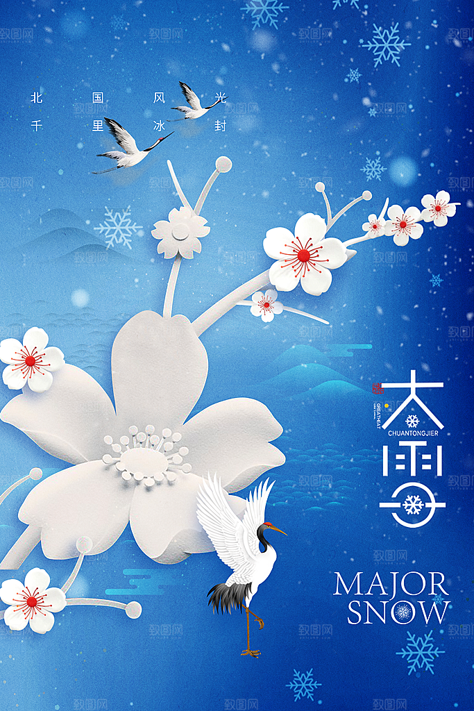 冬季下雪大雪节气海报