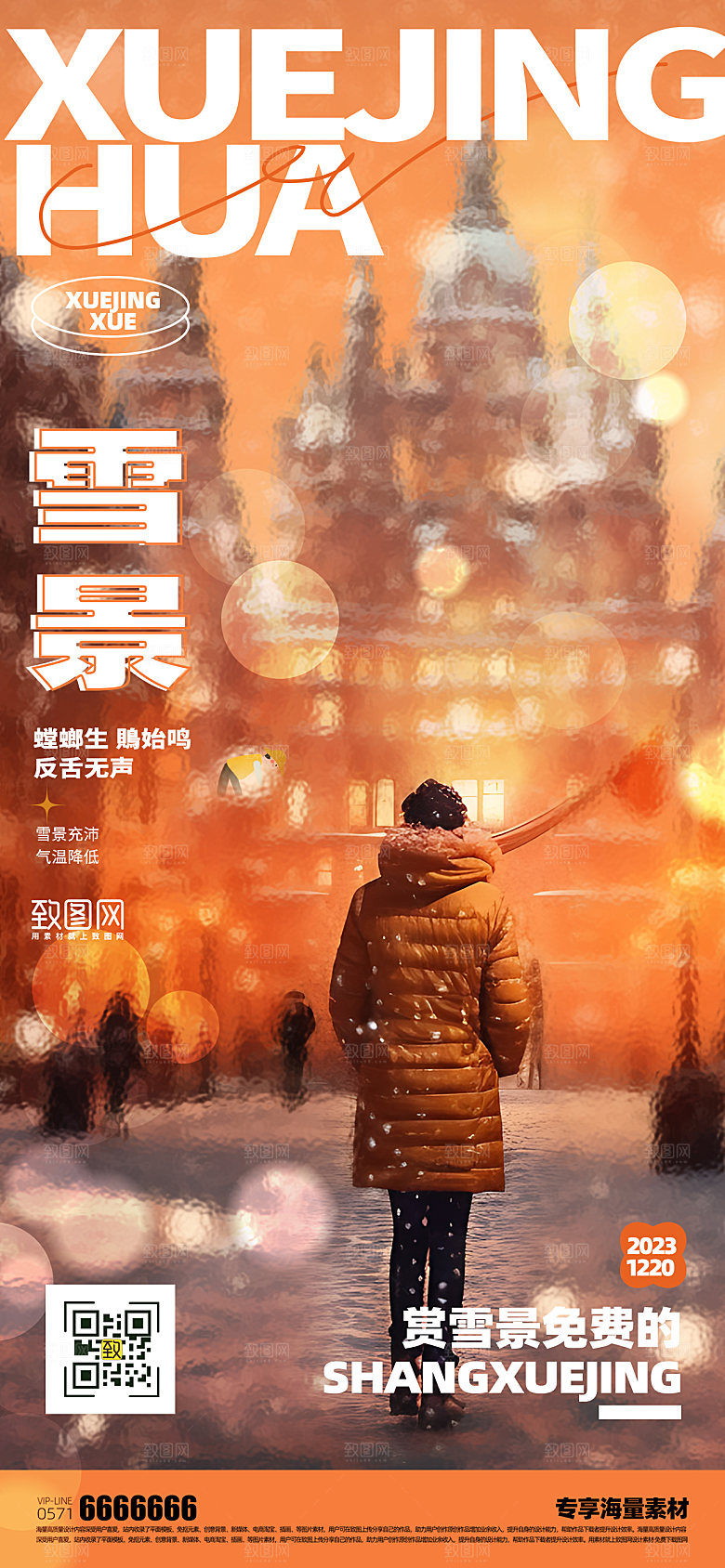赏雪景冬季活动海报