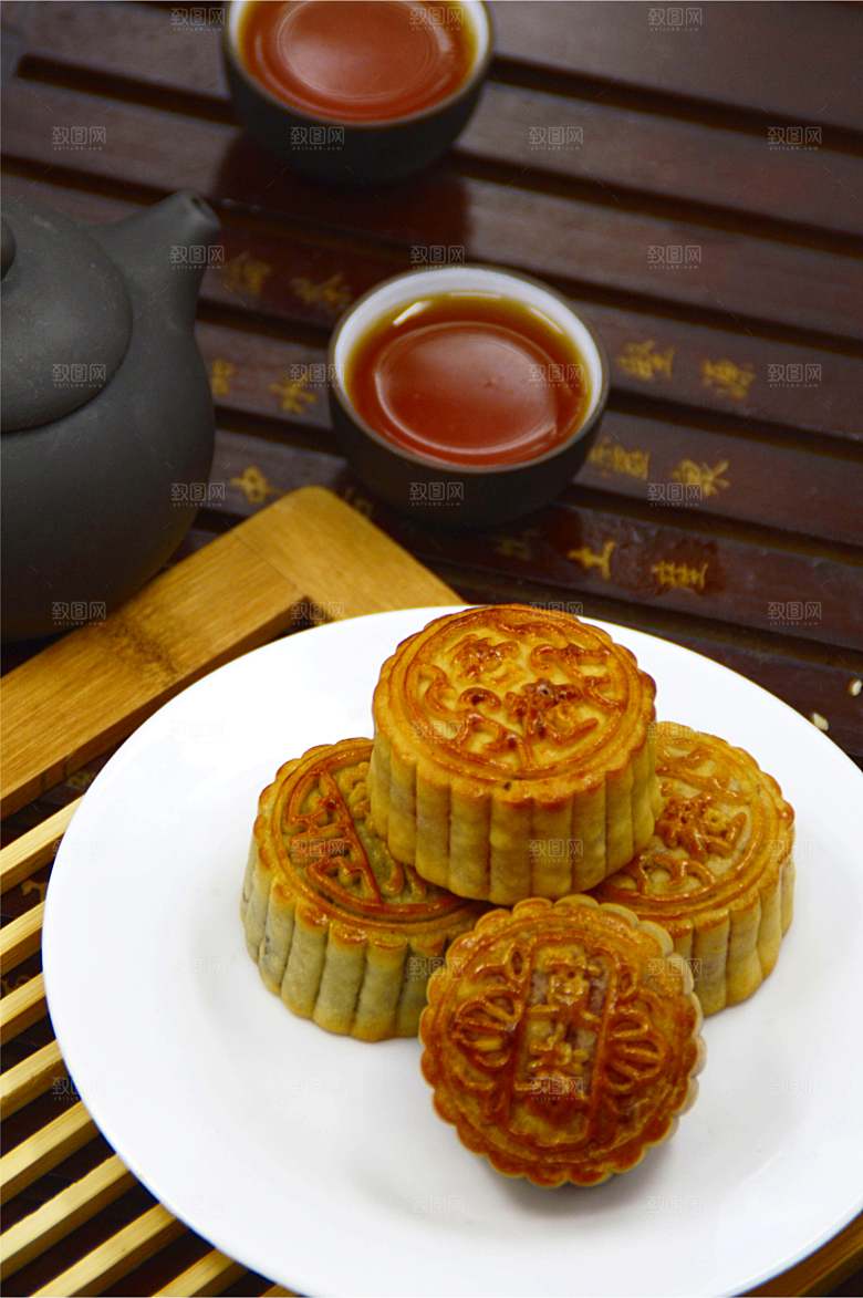 传统食品月饼摄影素材