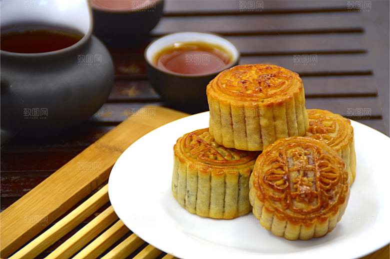 传统食品月饼摄影素材