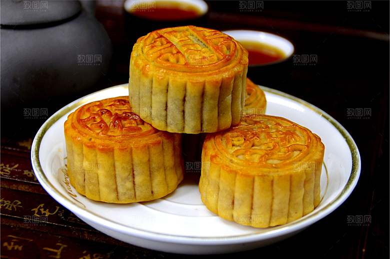 传统食品月饼摄影素材