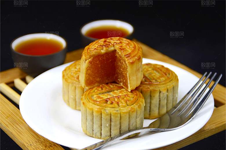 传统食品月饼摄影素材