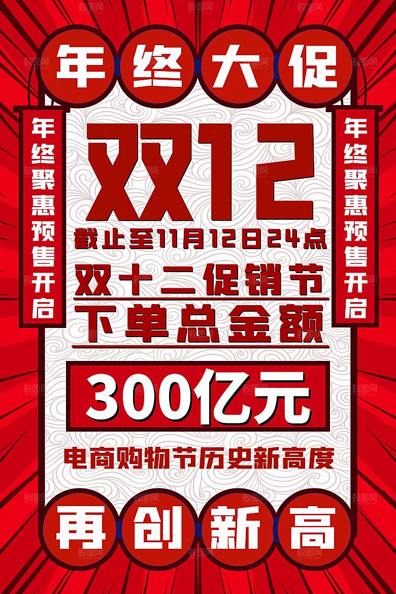 双十二电商促销海报