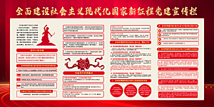 奋进新征程党建展板