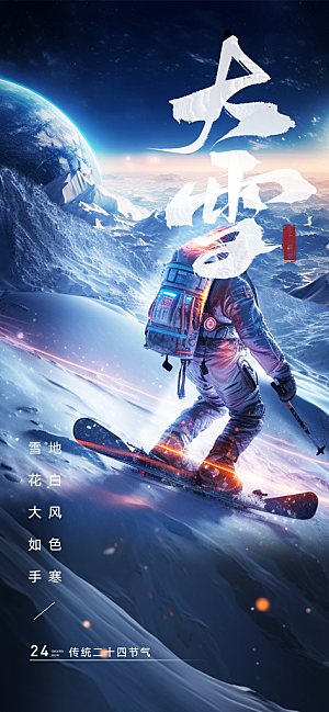 大雪二十四节气创意海报