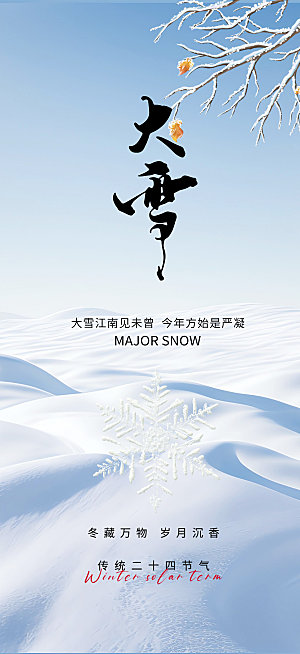大雪二十四节气创意海报