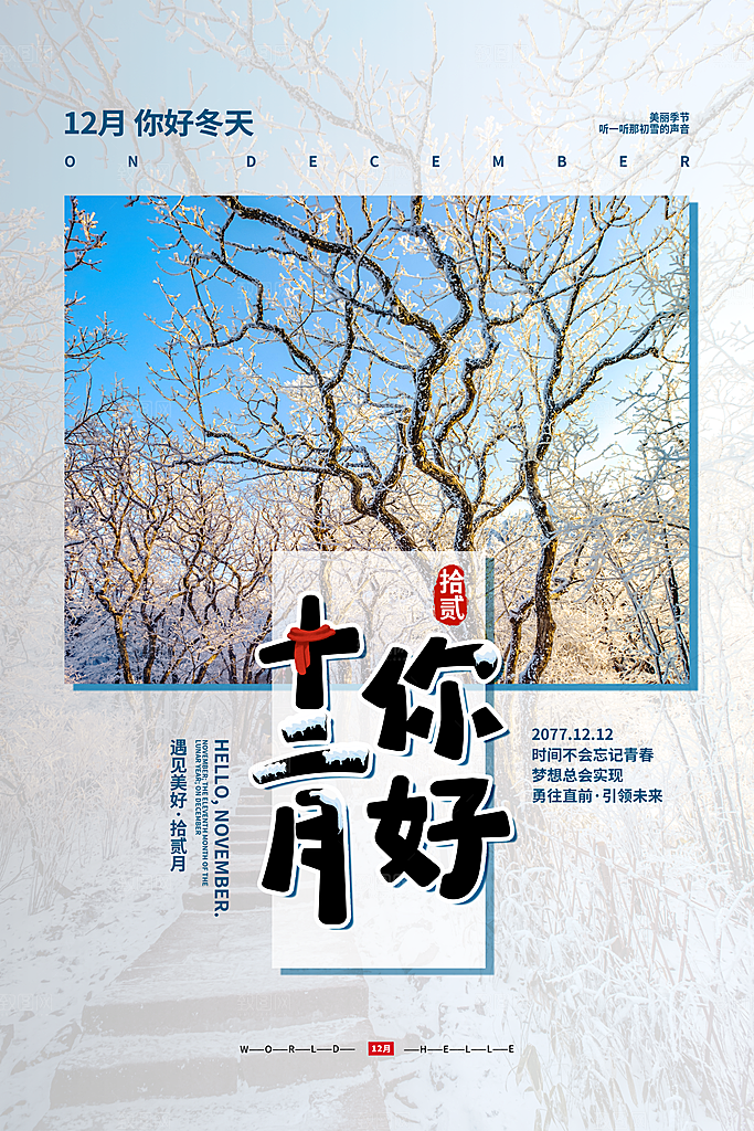 冬季十二月你好海报