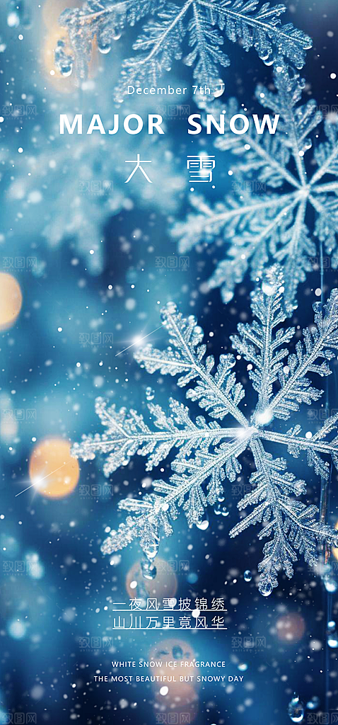 大雪冬天节气海报