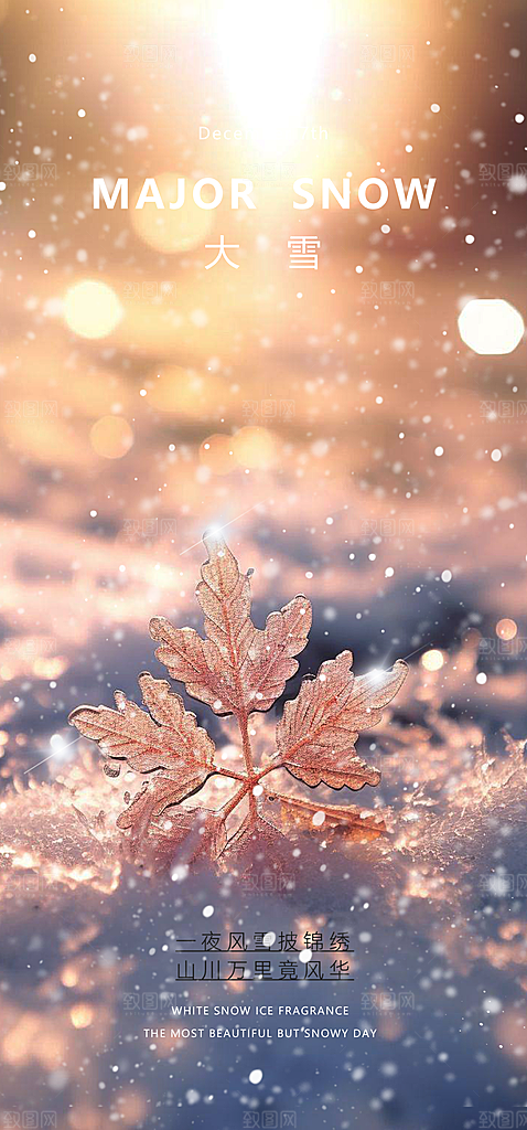 大雪冬天节气海报
