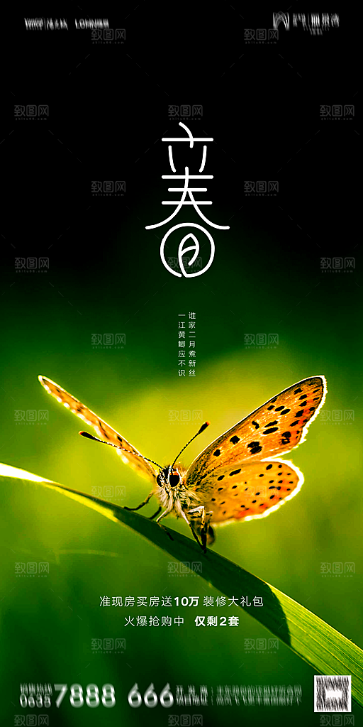 地产二十四节气立春海报