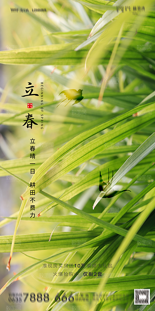 地产二十四节气立春海报