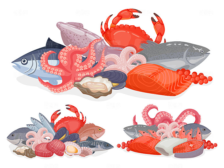 海鲜海产品矢量元素