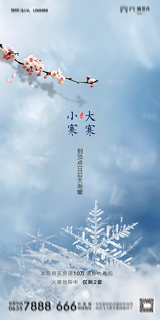 地产二十四节气小寒大寒海报