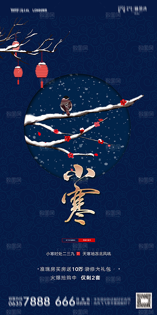 地产二十四节气小寒大寒海报