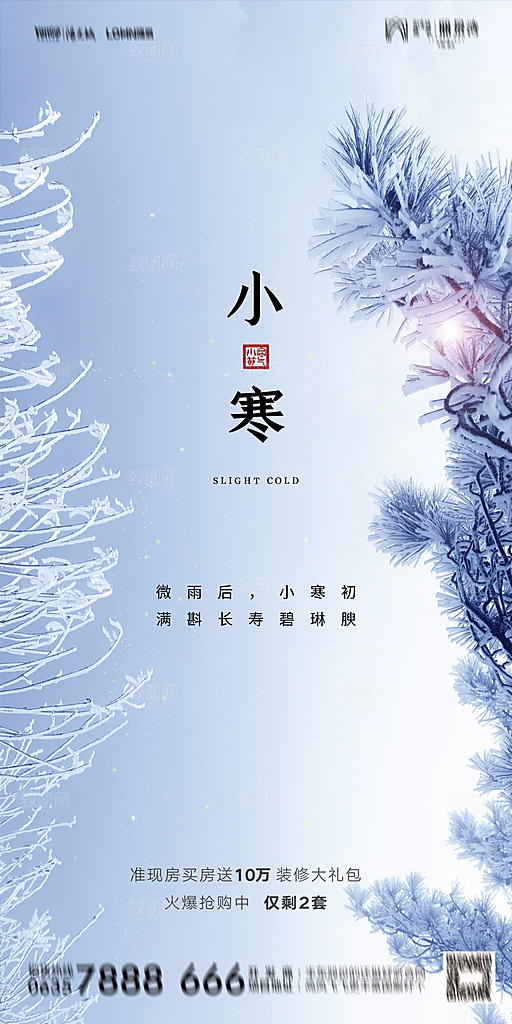 地产二十四节气小寒大寒海报