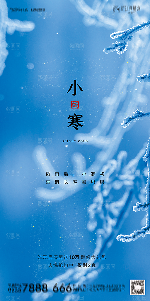 地产二十四节气小寒大寒海报