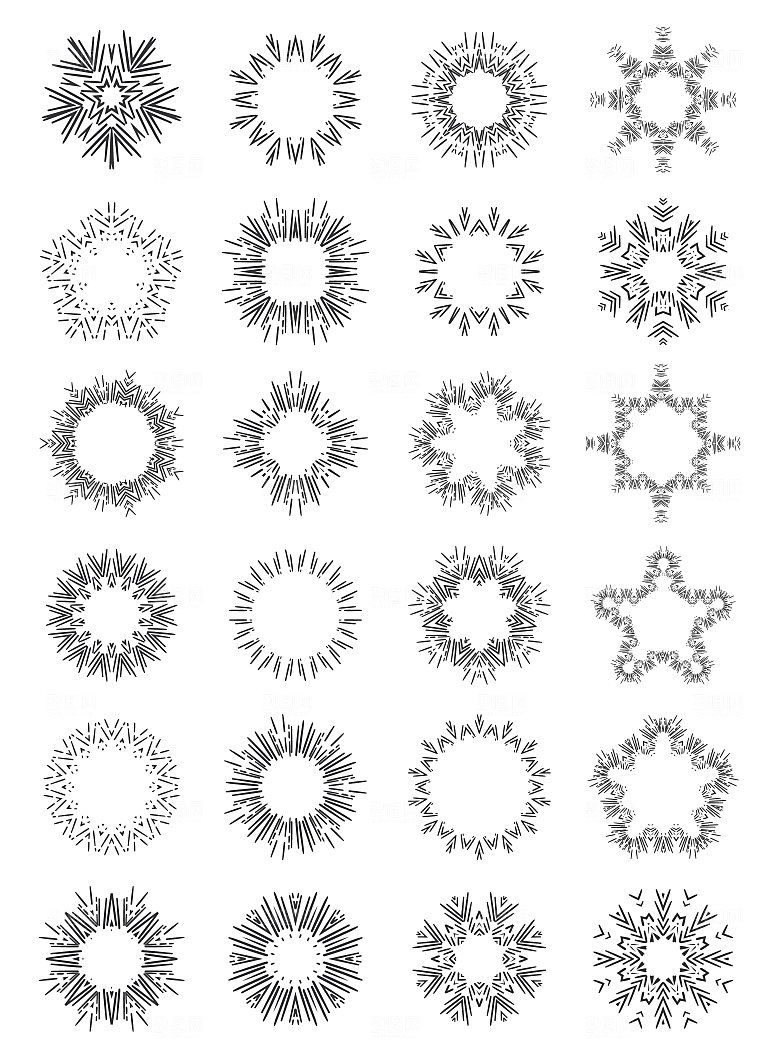 线描发射性图形元素图案