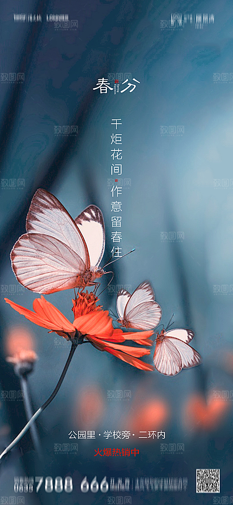 地产简约大气春分节气海报