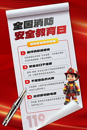 消防防火知识宣传海报