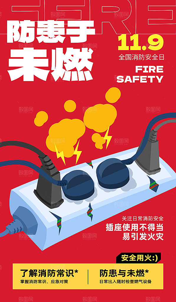 消防防火知识宣传海报