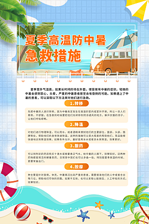 夏季防中暑健康海报