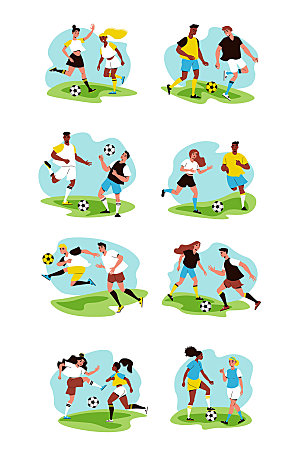 足球运动竞赛矢量卡通插画元素