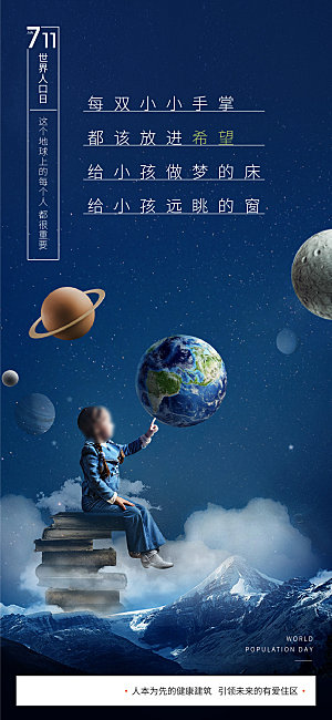 世界地球日儿童海报
