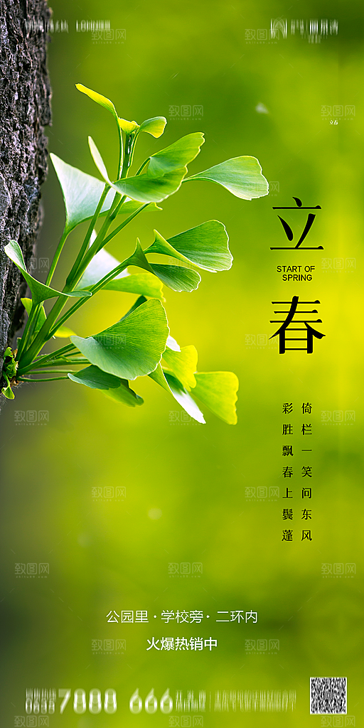 地产二十四节气立春简约大气海报