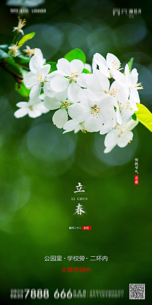 地产二十四节气立春简约大气海报