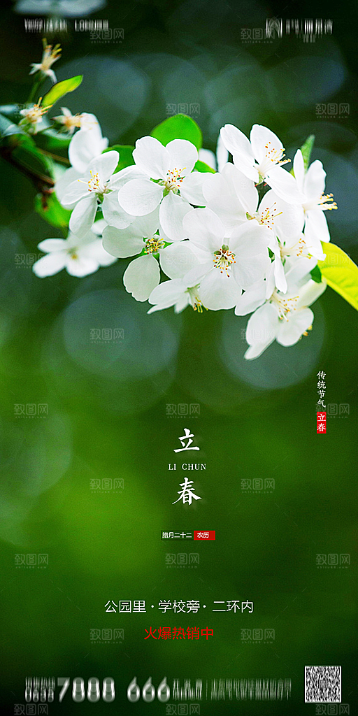 地产二十四节气立春简约大气海报