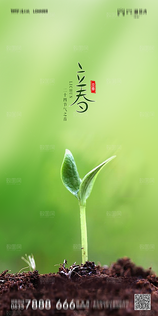 地产二十四节气立春简约大气海报