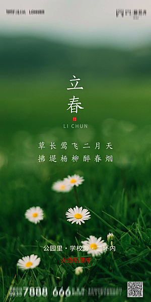地产二十四节气立春简约大气海报