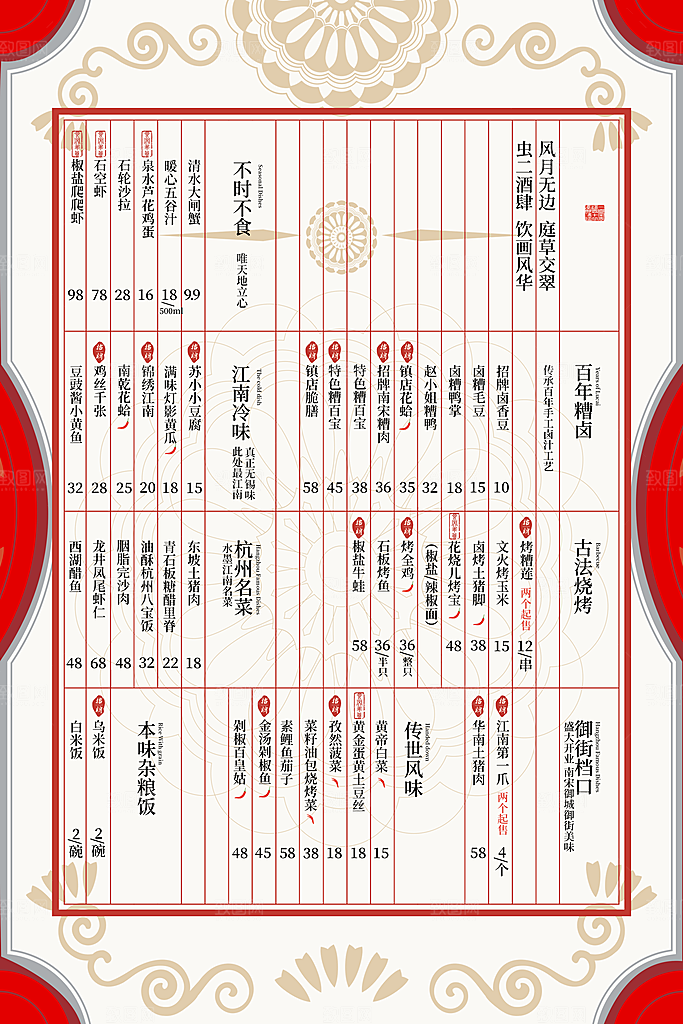 酒水饮料菜单价目表海报