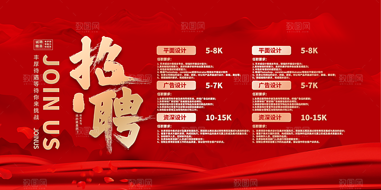 招聘找工作简约海报