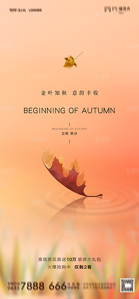 地产二十四节气立秋简约大气海报