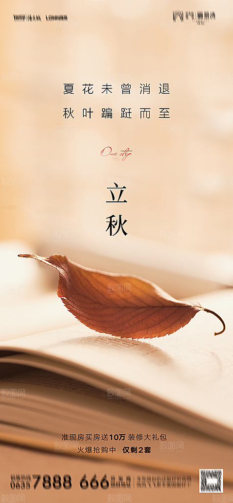 地产二十四节气立秋简约大气海报