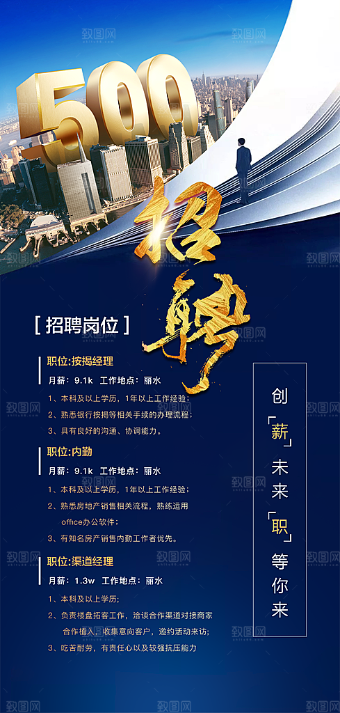 企业人才招聘手机海报