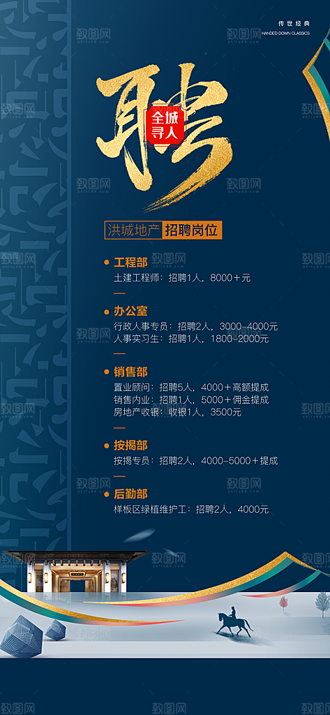 企业人才招聘手机海报