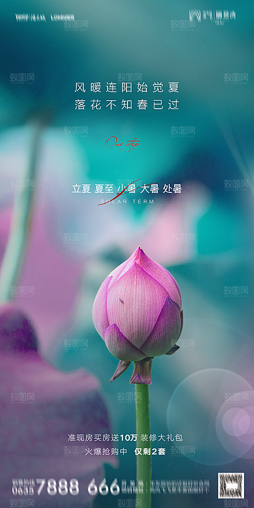 地产二十四节气立夏简约大气海报