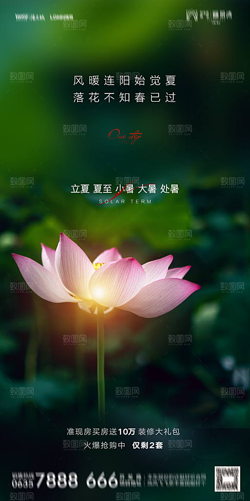 地产二十四节气立夏简约大气海报