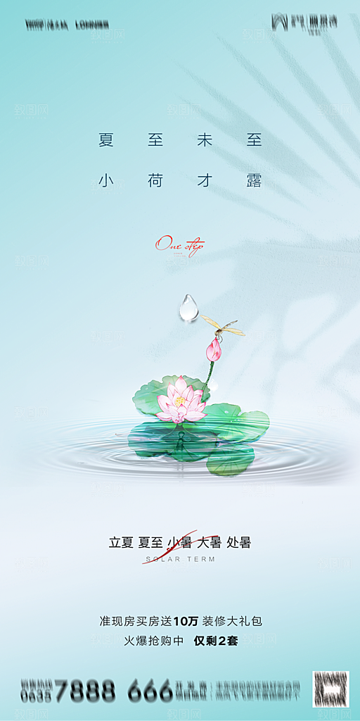 地产二十四节气立夏简约大气海报