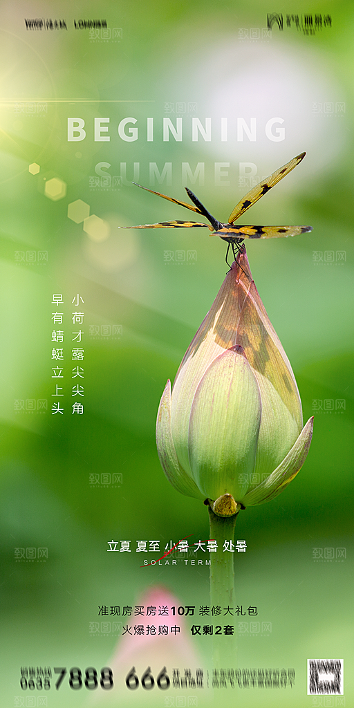 地产二十四节气立夏简约大气海报