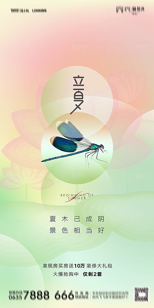 地产二十四节气立夏简约大气海报