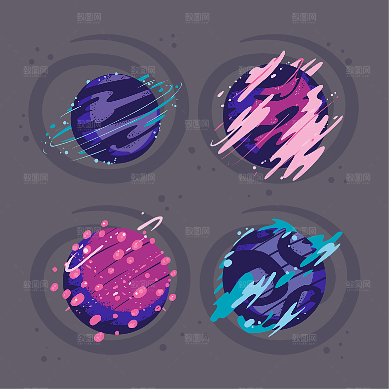 创意美丽星球矢量元素