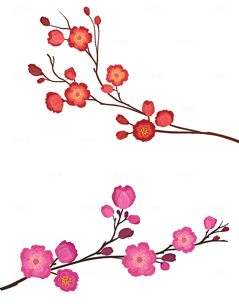 卡通梅花矢量元素