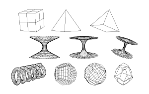 抽象创意三维几何矢量图案